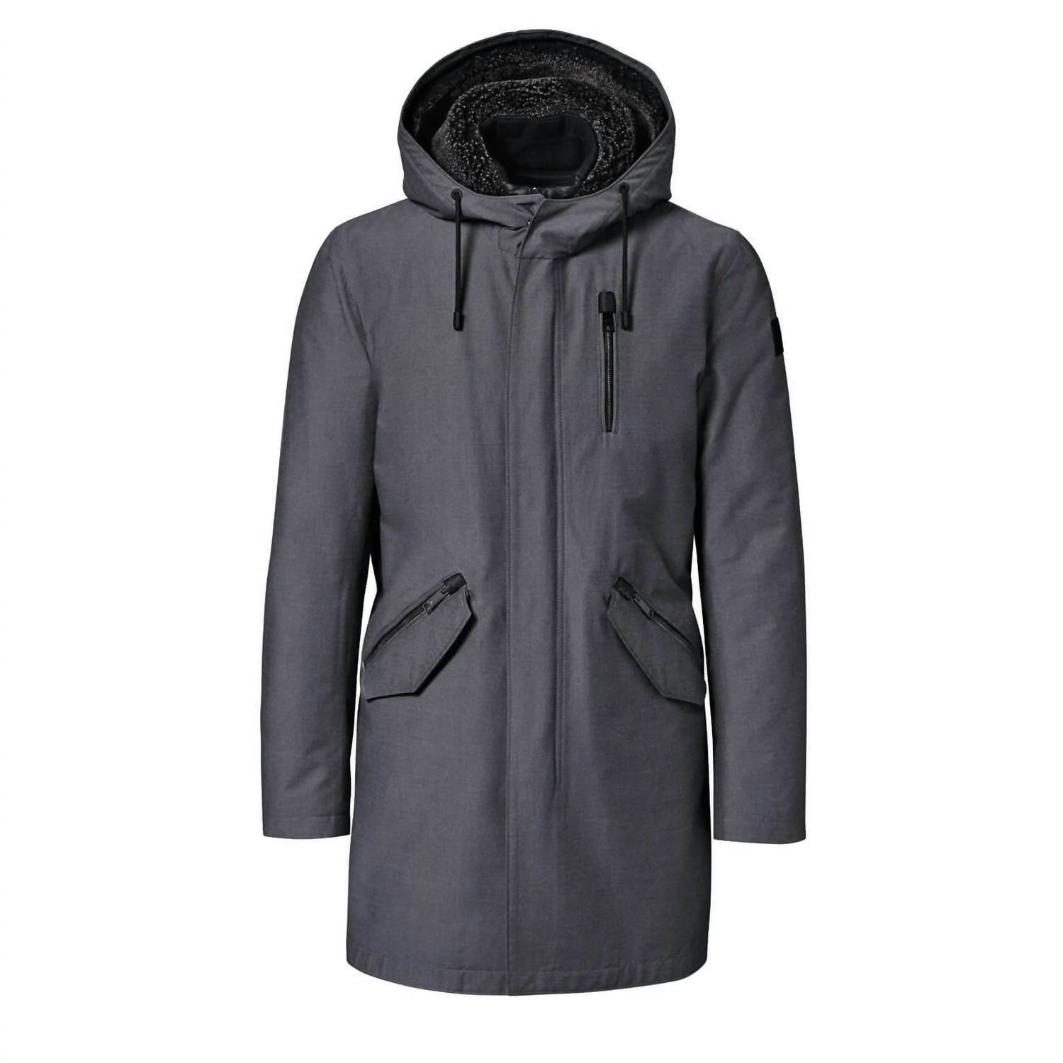 New Porsche Design Men's Parka Jacket In Dark Heather Grey/Black